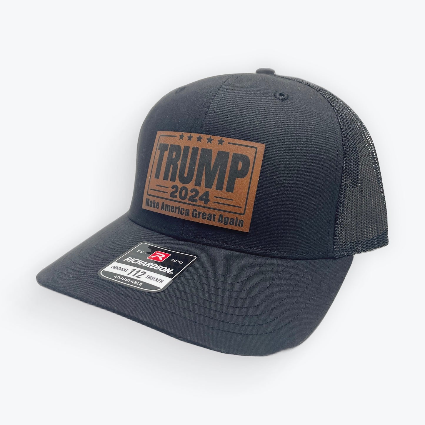 Trump 2024 Cap, Richardson 112, Leather Patch