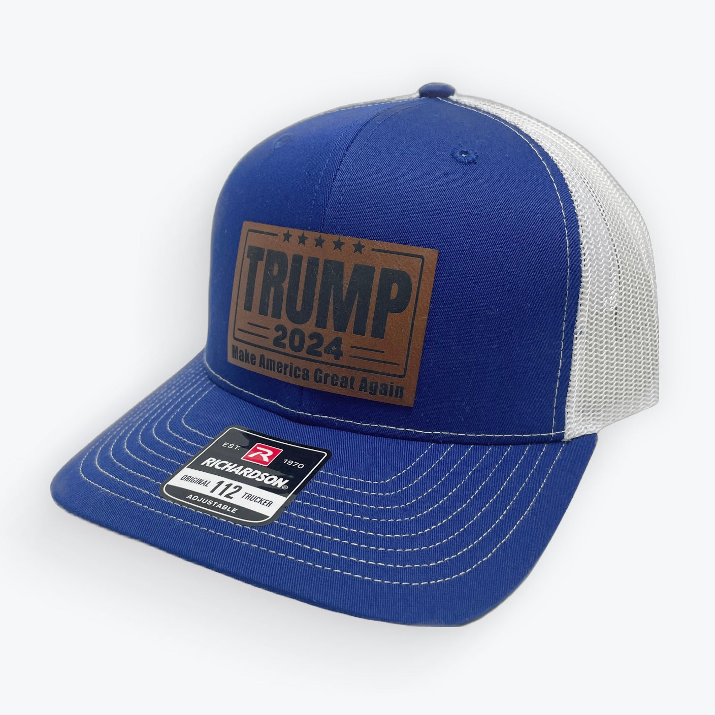 Trump 2024 Cap, Richardson 112, Leather Patch