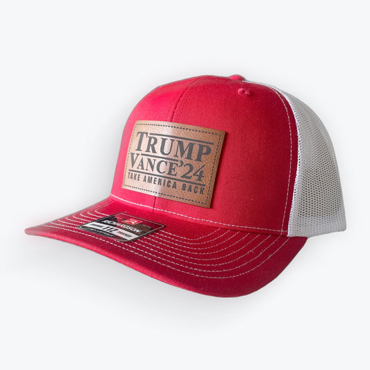 Trump / Vance' 24 Cap, Richardson 112, Leather Patch