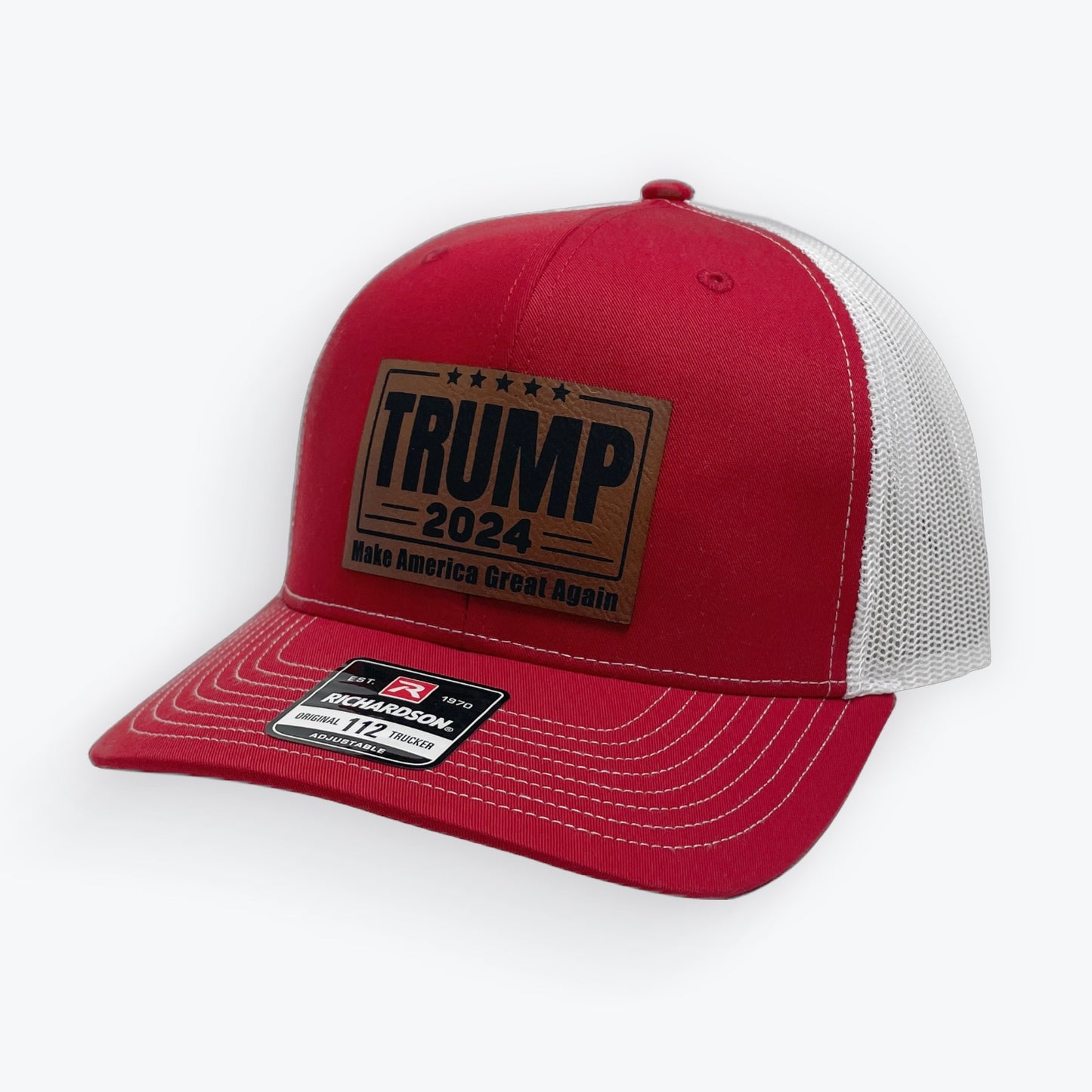 Trump 2024 Cap, Richardson 112, Leather Patch