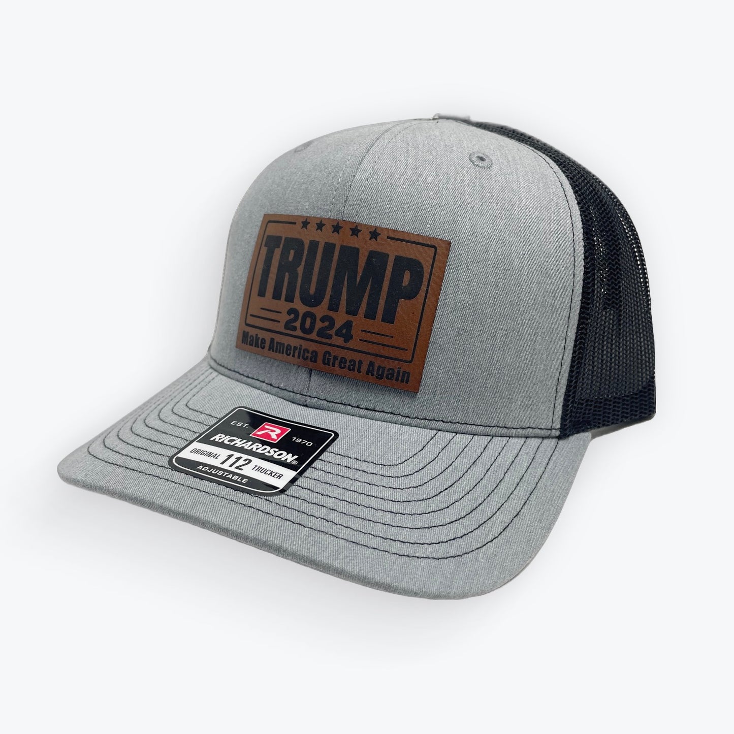 Trump 2024 Cap, Richardson 112, Leather Patch