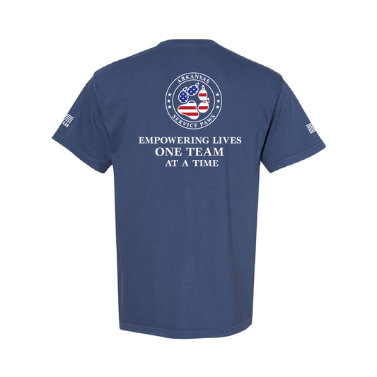 Arkansas Service Paws, Short Sleeve, Comfort Colors China Blue