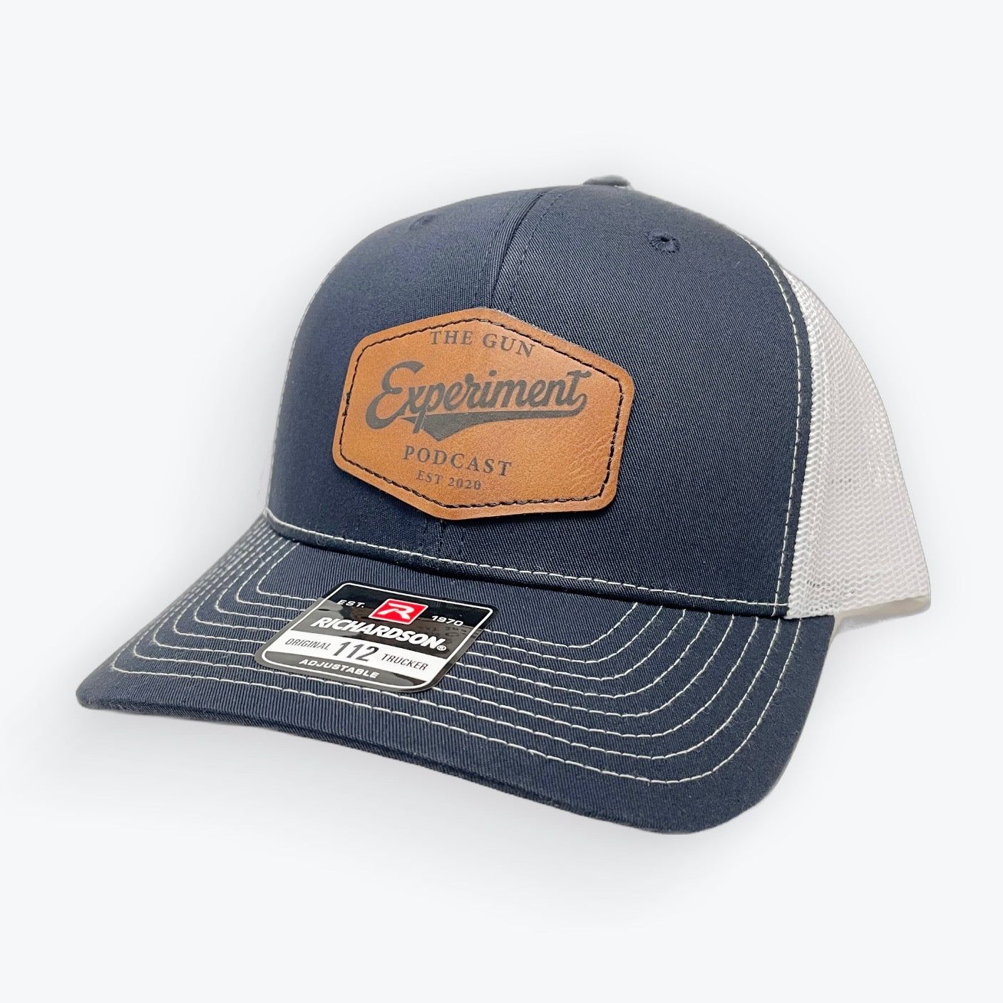 The Gun Experiment Podcast Cap, Richardson 112, Leather Patch, Multiple Colors