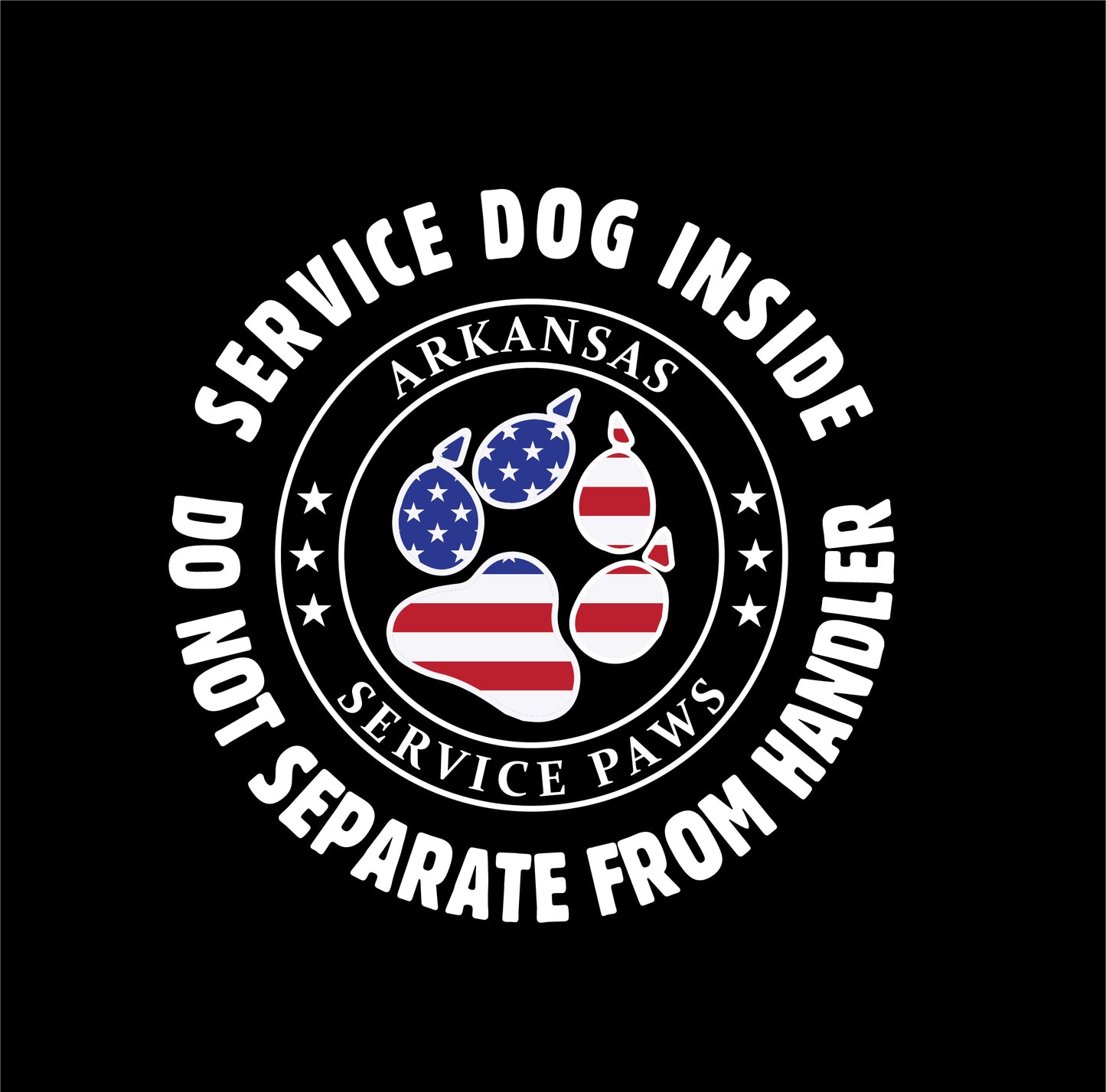 Arkansas Service Paws, UV DTF 3D PermaSticker