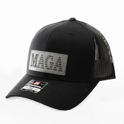 Dark MAGA Cap, Richardson 112, Leather Patch